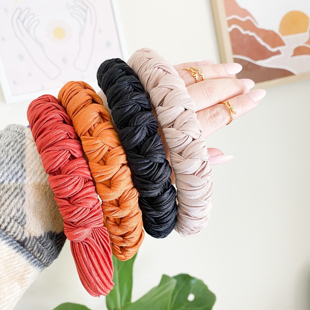 Braided headbands brown and burnt Orange